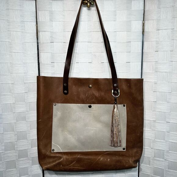 Jill's Homestead The Tote Bag Rose Gold Tassel Genuine  Leather Look Rural Nice - Picture 10 of 15